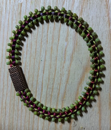 Oct 9 - Kumihimo bracelet hot off the loom! Oct 9 - Kumihimo bracelet hot off the loom!